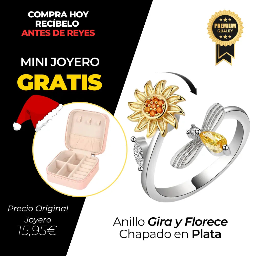 Anillo "Gira y Florece" + Joyero Gratis